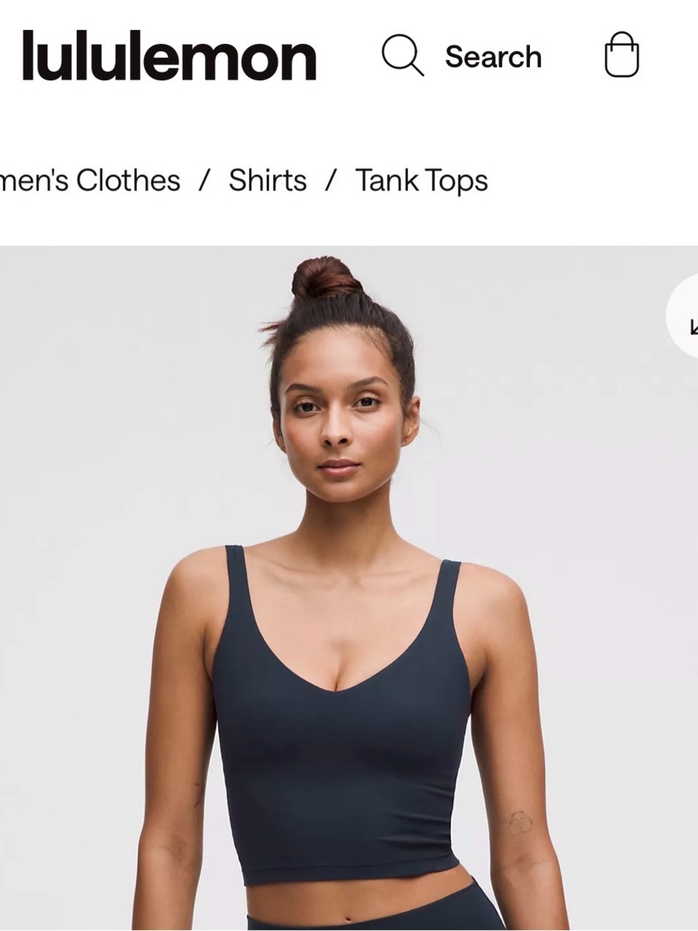 Lulu lemon Navy  Women's Scoop Neck Crop Tank Top size 0